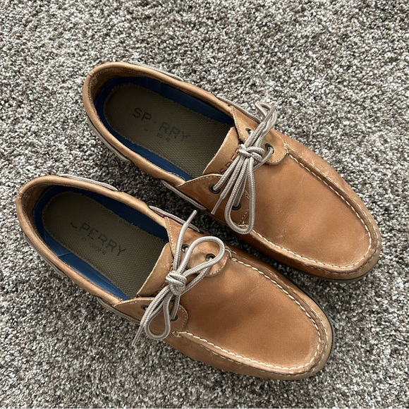 MEN'S SPERRY LEEWARD 2 EYE BOAT SHOES Size 10.5 W Color Sahara - Picture 4 of 12